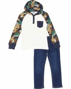 Levi's® Kids Long Sleeve Hooded Top and Denim Two-Piece Set (Little Kids/Big Kids) | Kids' Sets