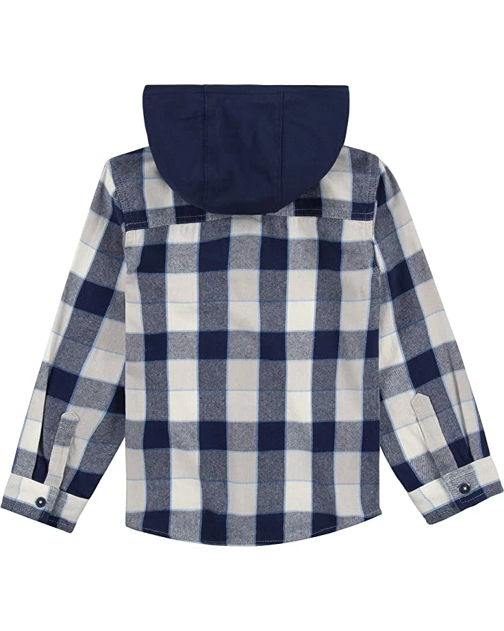 Levi's® Kids Hooded Button-Up Flannel Shirt (Little Kids) | Shirts & Tops - Image 2