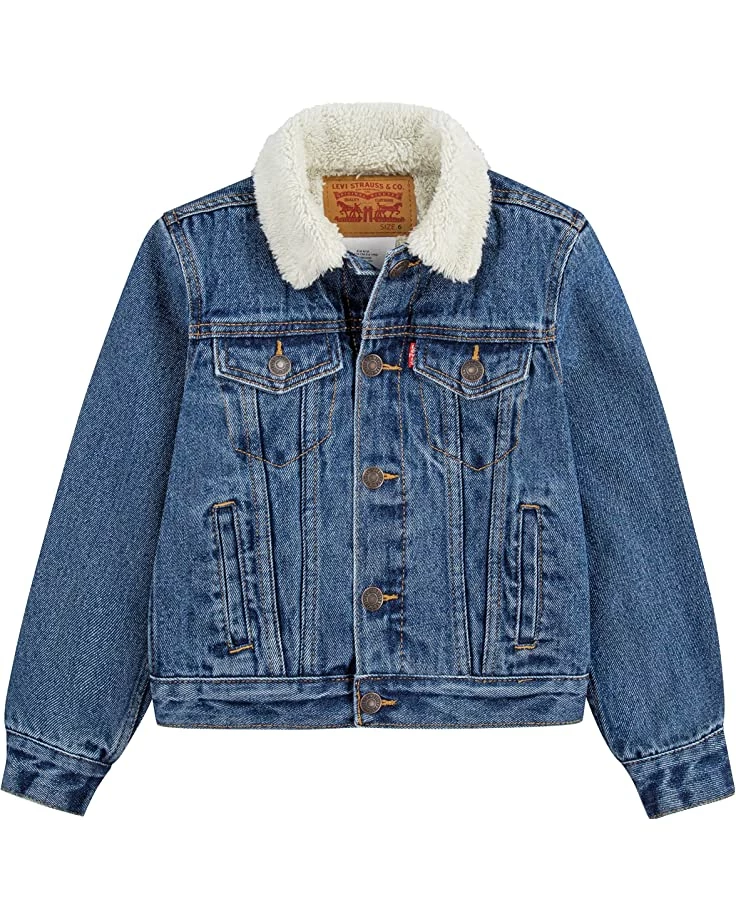 Levi's® Kids Sherpa Trim Trucker Jacket (Little Kids) | Coats & Outerwear